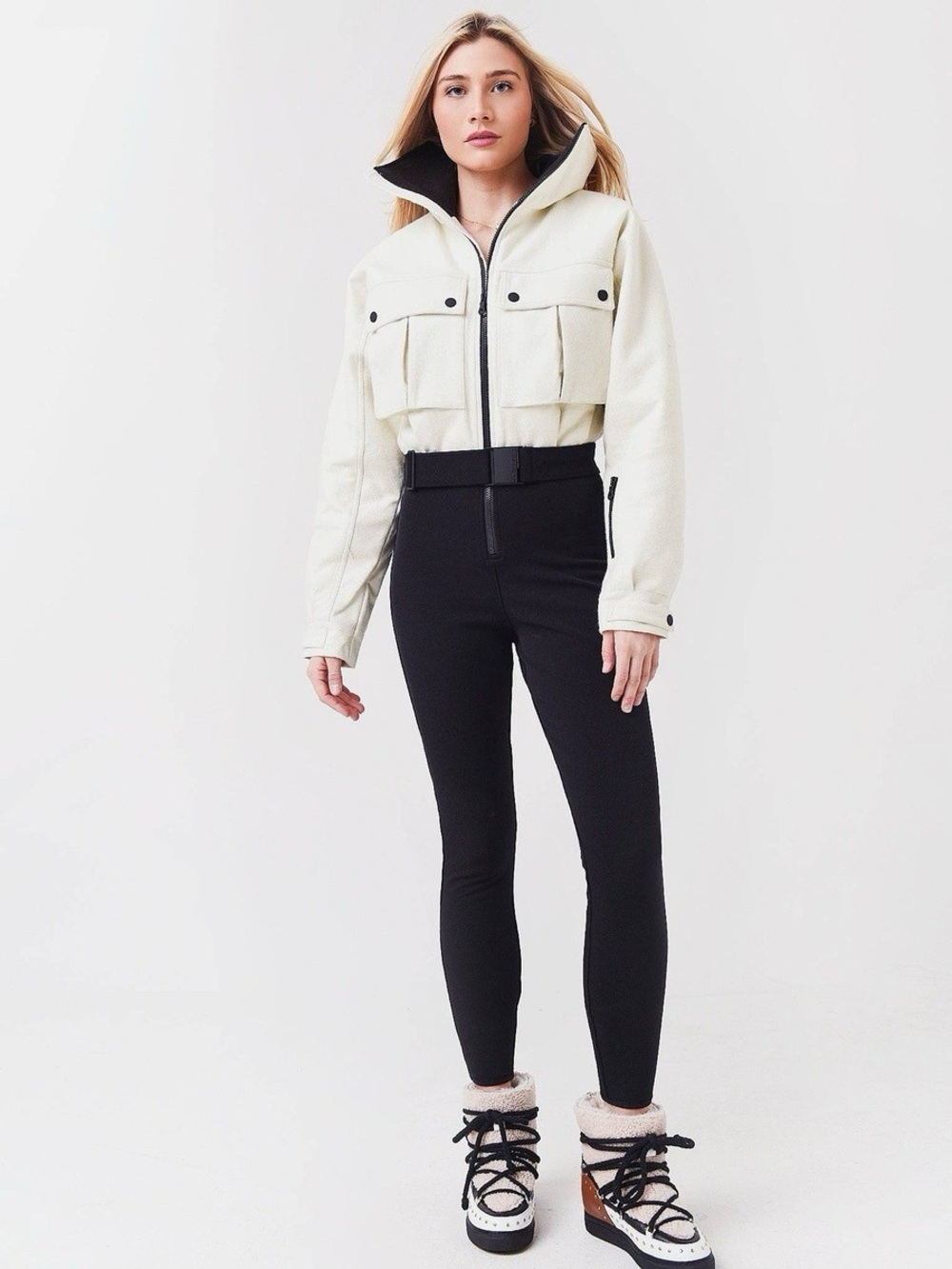 CORDOVA Telluride belted two-tone wool-blend and twill ski suit size XS Black
